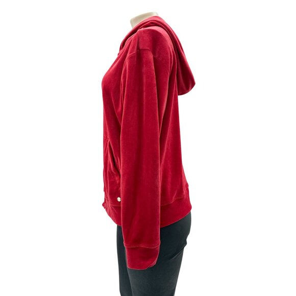 Tommy Bahama Red Velour Hoodie Jacket Full Zip Polyester Womens S - Picture 10 of 10